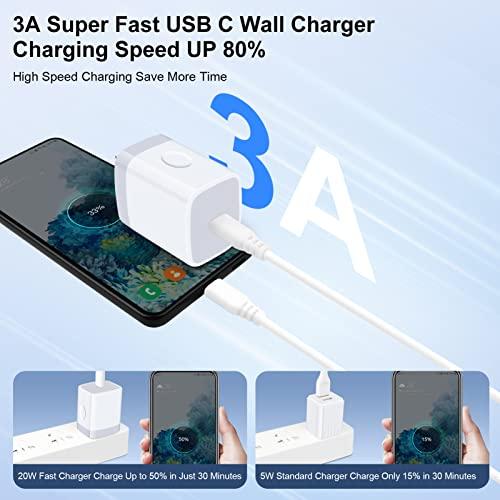  Cargador rápido USB C Pixel 7a 7 de 20 W, compatible con Google Pixel  7a 7 Pro 6a 6 Pro 5a 5 4a 4 XL 3a, cargador de teléfono Samsung Android