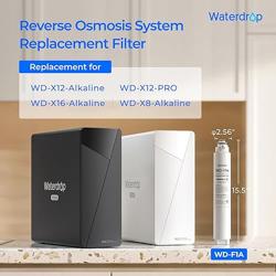 Waterdrop F1A Alkaline Mineral Filter, Replacement for X8-WAN  X12  X12-WAB  X12-PRO  X16  X16-BAS Tankless Reverse Osmosis System, Minerals Added, 12-month Lifetime