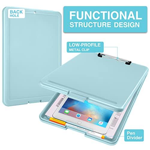 Heavy Duty Storage Clipboard - Colorful Plastic Clipboard With Low Profile Clip & Paper Storage