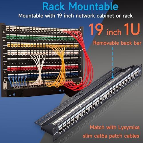 Lysymixs 24 Port RJ45 Patch Panel Cat6 STP Feed Through, Coupler Network  Patch Panel 19 Inch, Inline Keystone Ethernet Patch Panel with Back Bar : Precio  Guatemala