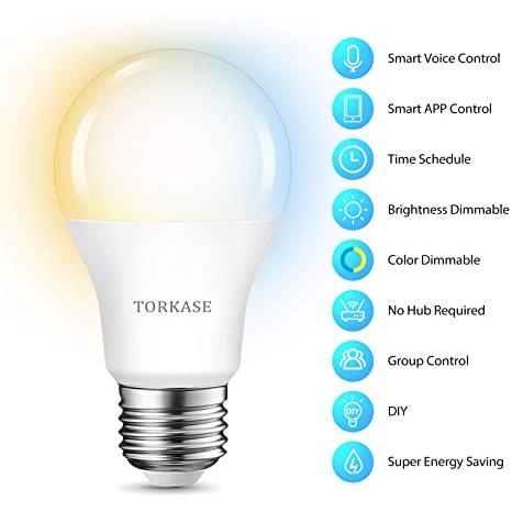 TORKASE - Las bombillas inteligentes funcionan con Alexa Google