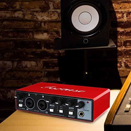 Asmuse Interfaz de Audio USB, Tarjeta de Sonido Profesional 24Bit