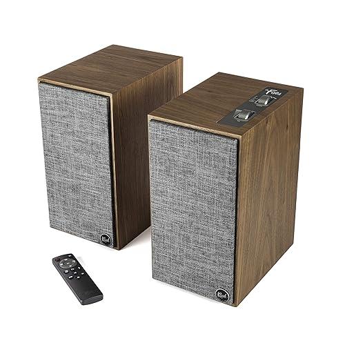 Klipsch The Fives Powered Bookshelf Speakers with HDMIARC in Walnut