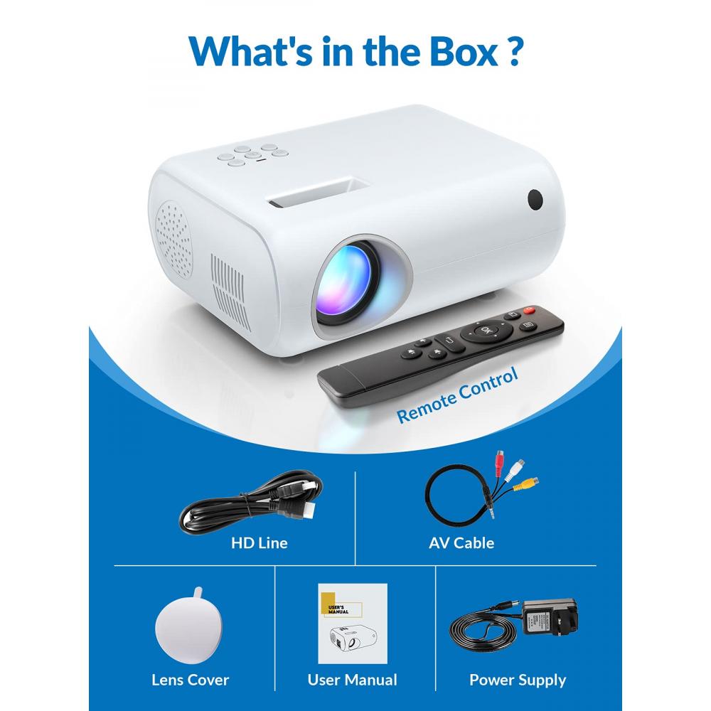 Mini Projector, CLOKOWE 2023 Upgraded Portable Projector with 9000 Lux and  Full HD 1080P, Movie Projector Compatible with iOS/Android  Phone/Tablet/Laptop/PC/TV Stick/Box/USB Drive/DVD/Game Console