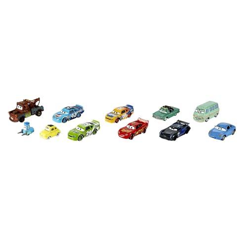  Mattel Disney Pixar Cars - Mini Racers fundidos a presión,  paquete de 10 vehículos, juguetes de carreras en miniatura para carreras,  pequeños, portátiles, juguetes de automóvil coleccionables basados : Todo  lo demás