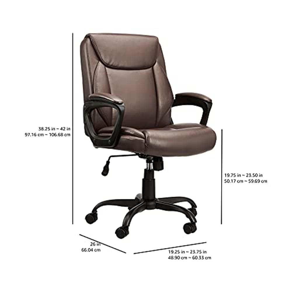   Basics Low-Back Computer Task Office Desk Chair with  Swivel Casters, 18.7D x 17.7W x 38.2H, Blue : Office Products