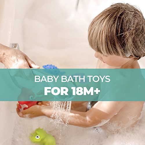 Hely Cancy Juguetes de baño para bebés sin moho durante 18 meses, juguetes  de bañera de animales sin agujeros, juguetes de bañera para bebés, sin moho