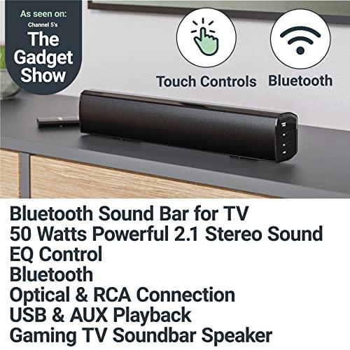 Majority Barra de sonido para Smart TV, 50 vatios, barra de sonido de TV  Bluetooth 2.0, barras de sonido de audio para el hogar de 15 pulgadas,  barra