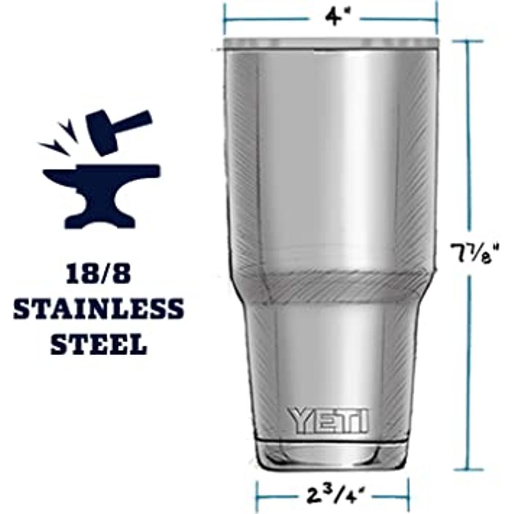 YETI Rambler - Vaso de acero inoxidable con aislante al vacío y tapa  deslizante