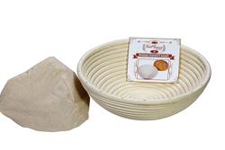 Saint Germain Bakery Premium Round Bread Banneton Basket with Liner - Perfect Brotform Proofing Basket for Making Beautiful Bread (10 inch) - Tamaño 10 inch