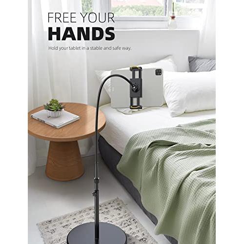  Soporte para tablet para cama, soporte para iPad para cama,  soporte giratorio de 360 grados para tablet con brazo de aluminio para  iPad, iPhoneXS, N-Switch,  Kindle Fire u otros dispositivos