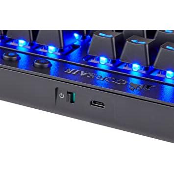  Corsair Teclado mecánico inalámbrico para juegos K63,  retroiluminado LED azul, rojo cereza MX - silencioso y lineal : Videojuegos
