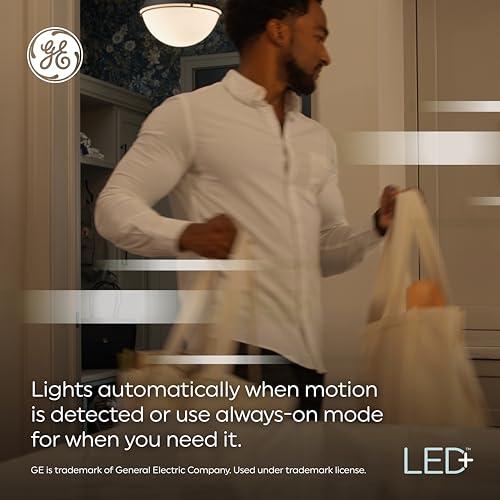 GE LED+ Motion Sensor LED Light Bulbs, 12W, Outdoor Security Lights