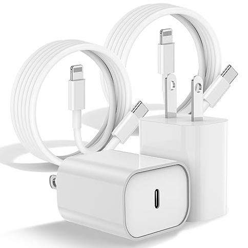 Cargador USB C con cable de carga para iPhone 14/13/12/11, 20 W