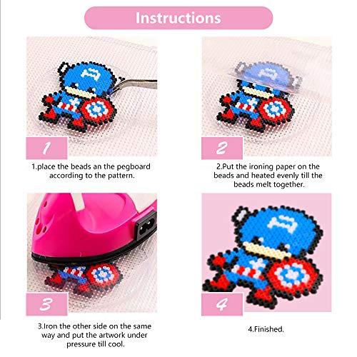 2.6mm , Birthday Gift Toy with Box with Pegboards Ironing Paper, 20 Colors  Beads , Beads Iron Beads for Kids 