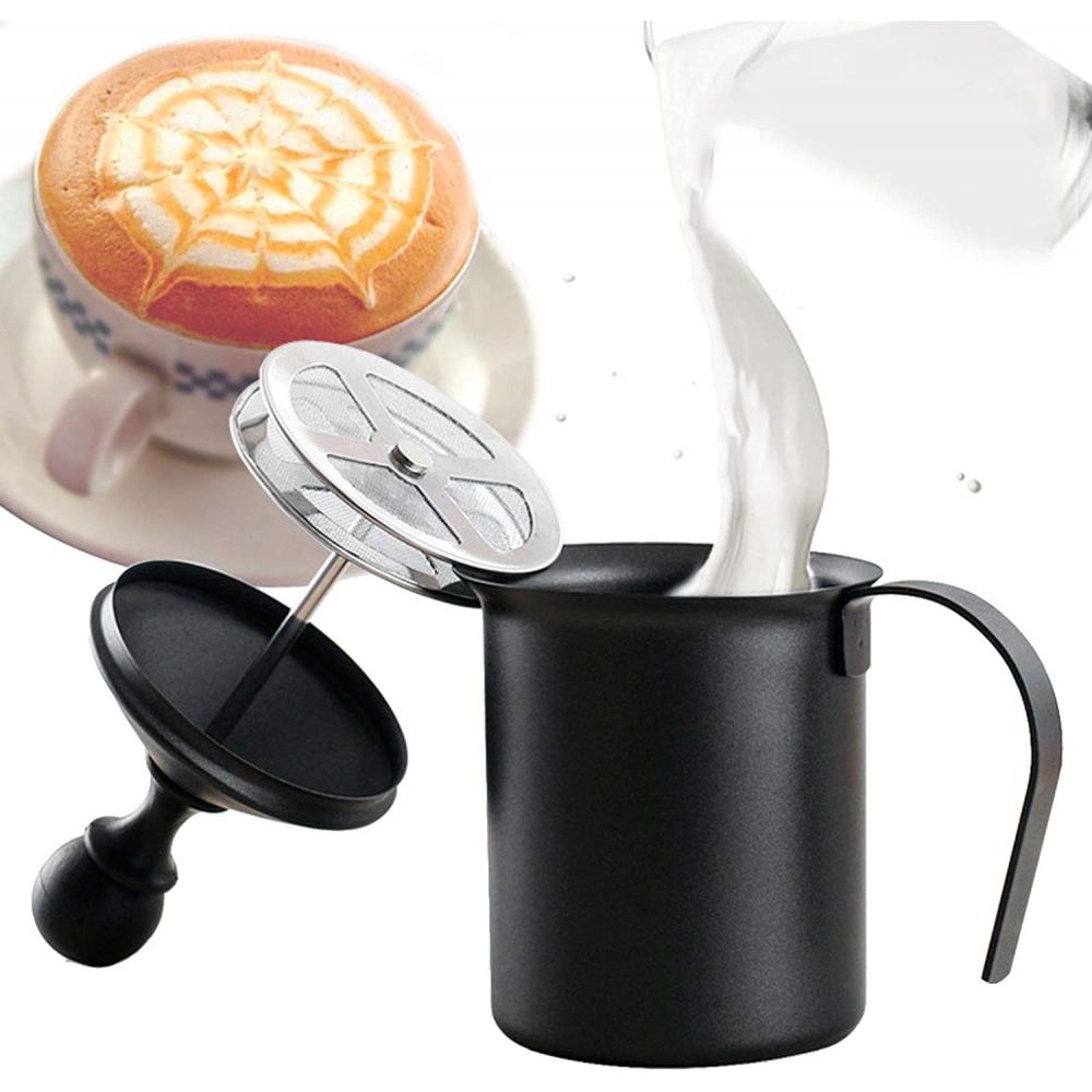 GIANXI-Espumador de leche Manual de acero inoxidable, bomba de mano,  Espumador de espuma de leche de café de doble malla, jarra de espuma,  herramientas de cocina - AliExpress