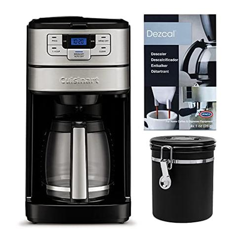 Cuisinart Cafetera programable automática de café bajo demanda, depósito de  agua y café extraíble de doble pared de 12 tazas, con palanca