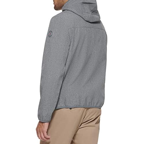 Tommy Hilfiger Mens Hooded Performance Soft Shell Jacket, heather grey, Small Precio Guatemala