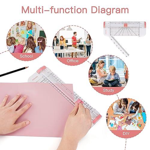 Paper Cutter,Portable Paper Trimmer,12 inch Paper Slicer Scrapbooking Tool with Automatic Security Safeguard and Side Ruler for Craft Paper,A4 A5