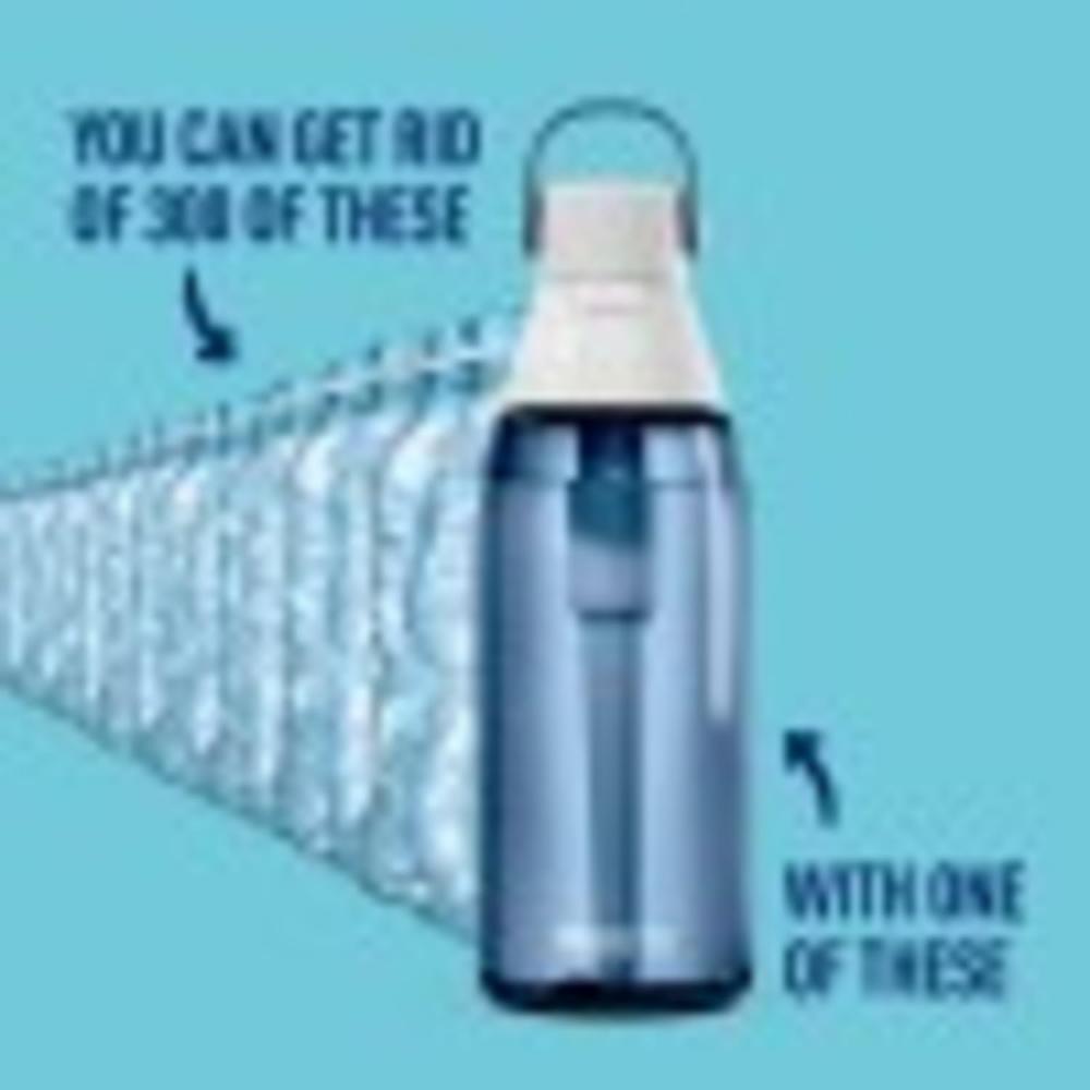 Botella de agua filtrante premium de plástico rígido Brita, sin BPA,  reemplaza 300 botellas de agua de plástico, el filtro dura 2 meses o 40  galones, incluye 1 filtro, accesorios de cocina