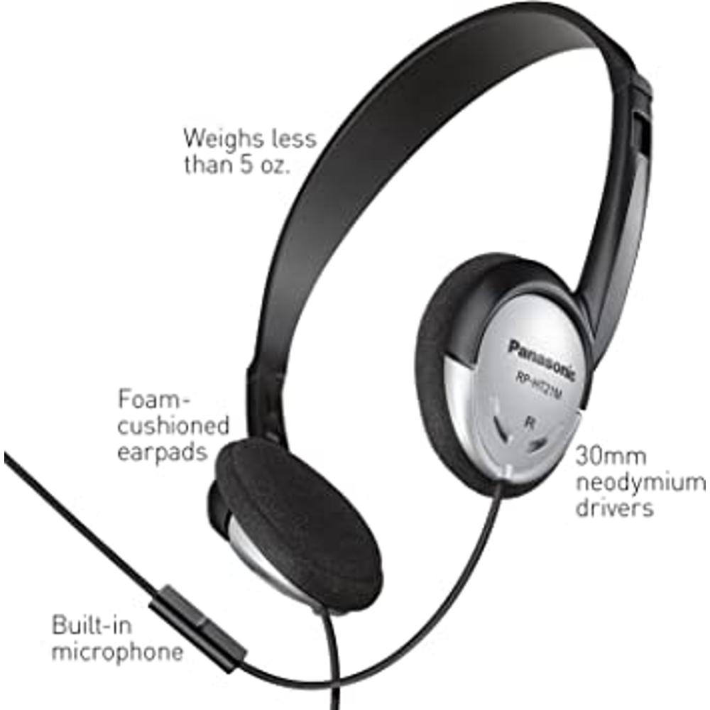 Venta Internacional-Auriculares Panasonic En El Oído Ligero Con Xbs Rp-Ht21  (Negro Y Amp, Plata)