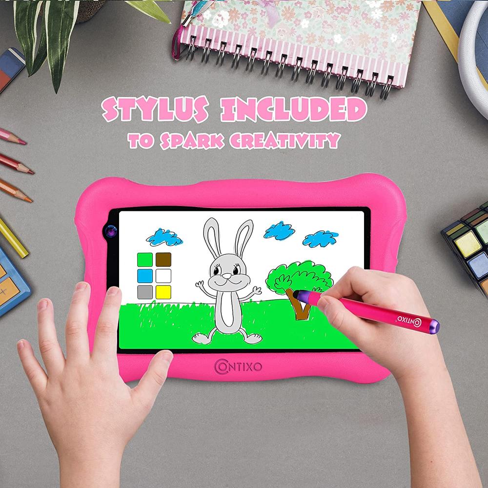 Tablet Contixo para niños V10, 7 pulgadas HD, para edades de 3-7 años,  control parental, sistema Android, modelo Contixo V10 Green