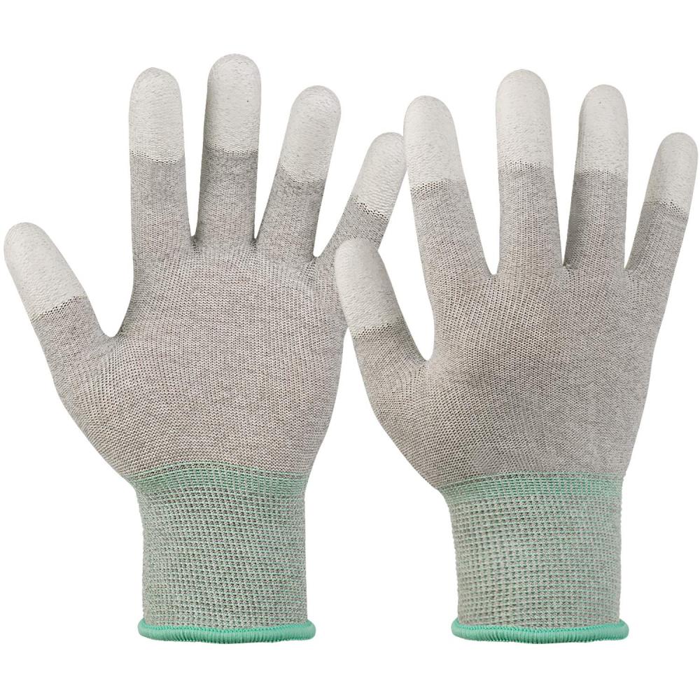 Guantes de trabajo antiestáticos (ESD) para construcción de PC, 2 pares,  guantes de trabajo delgados y ligeros, ideales para trabajos ligeros.