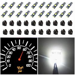WLJH 74 Led Bulb Dash Lights Super Bright T5 2721 37 70 286 Wedge PC74 Twist Socket Automotive Instrument Panel Gauge Light Kits Cluster Shift Indicator Bulbs White Pack of 20 - Color White