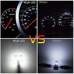 WLJH 74 Led Bulb Dash Lights Super Bright T5 2721 37 70 286 Wedge PC74 Twist Socket Automotive Instrument Panel Gauge Light Kits Cluster Shift Indicator Bulbs White Pack of 20 - Color White