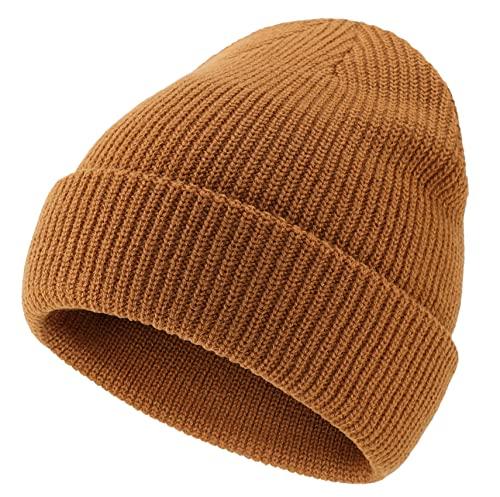 Gorros cálidos de invierno para hombre, gorro tejido acrílico con