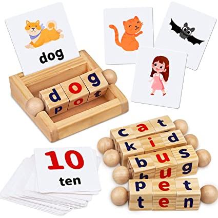 Juegos de letras a juego de ortografía, juguetes educativos de aprendizaje  para niños de 2, 3, 4 años de edad, juguetes de aprendizaje preescolar