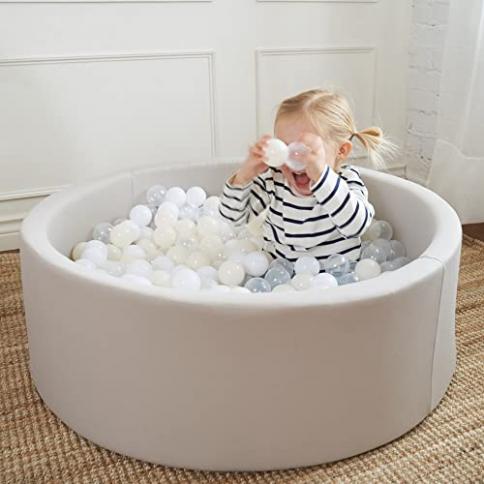 Piscina de bolas grande de espuma para niños pequeños: esta elegante piscina  de bolas crea un