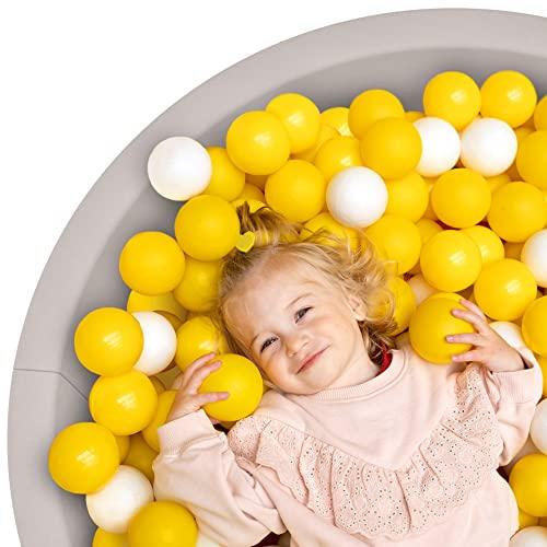  Piscina de bolas de espuma con 70 bolas para niños pequeños,  piscina de bolas de 35.4 pulgadas con extraíble, fácil de limpiar o  instalar, regalo ideal para niños - gris claro