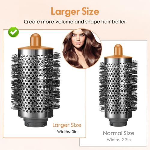 Large Round Volumizing Brush for Dyson Airwrap Attachment, Air Wrap