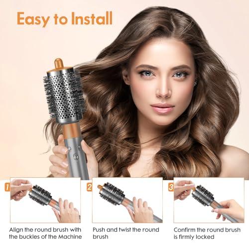 Large Round Volumizing Brush for Dyson Airwrap Attachment, Air Wrap Hair Styler Fluff up and