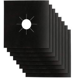 Stove Burner Covers - Gas Stove Protectors Black 0.2mm Double Thickness, Reusable, Non-Stick, Fast Clean Liners for Kitchen/Cooking. Stove top Covers Gas Burners Size 10.6 x 10.6 BPA Free(8 Packs)