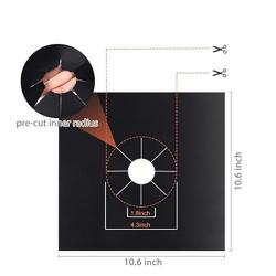 Stove Burner Covers - Gas Stove Protectors Black 0.2mm Double Thickness, Reusable, Non-Stick, Fast Clean Liners for Kitchen/Cooking. Stove top Covers Gas Burners Size 10.6 x 10.6 BPA Free(8 Packs)