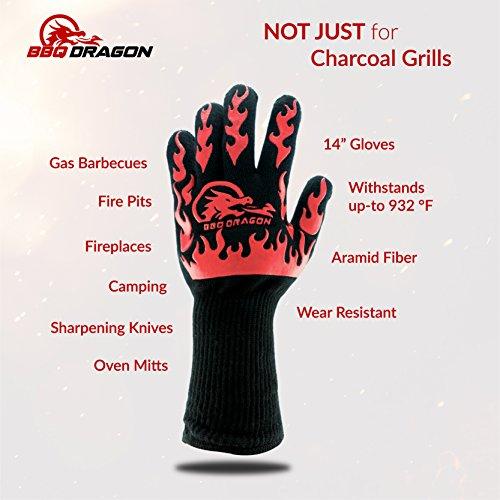Guantes de seguridad para horno de barbacoa, resistentes al calor, guantes  de parrilla, gruesos pero ligeros para agarradera de cocina, parrilla