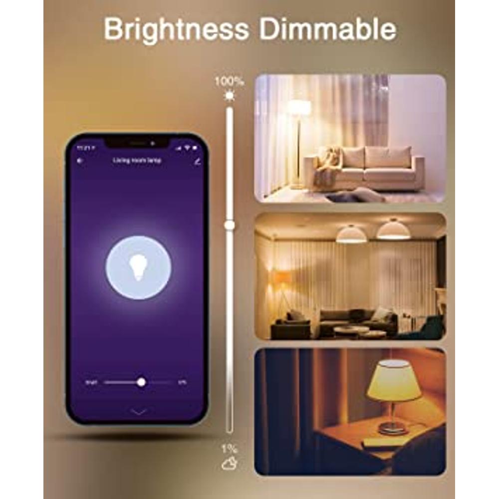 Philips Hue Bombilla LED inteligente A19 de 75 W A19 que cambia de color,  paquete de 4, E26, interior, control con aplicación Hue, compatible con
