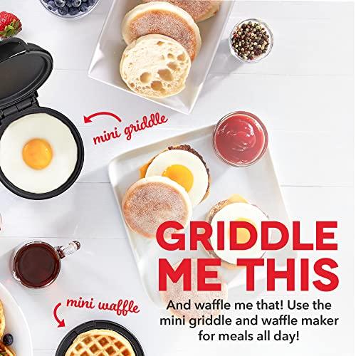  DASH Mini Maker Waffle Maker + Griddle, 2-Pack Griddle + Waffle  Iron - Aqua: Home & Kitchen