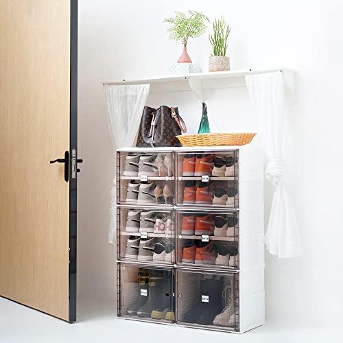 DINMO 10-Tier Shoe Rack with Doors for Entryway, 20 Pairs, Portable Plastic  Cubby Shoe Shelves Organizer Unit, DIY Shoe Cabinet, White - Yahoo Shopping
