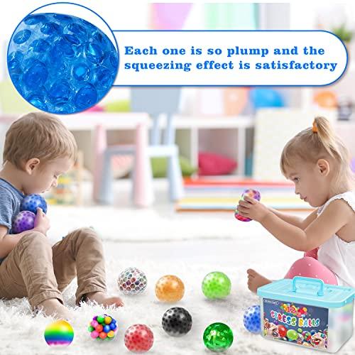 Juego de bolas antiestrés de malla para adultos (paquete de 12) con  estuche, juguetes sensoriales para aliviar el estrés para autismo con TDAH  y TDAH