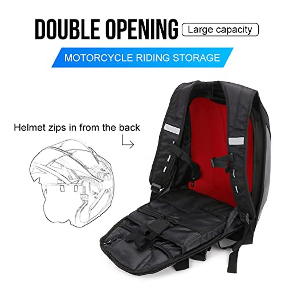 KEMIMOTO Mochila para casco de motocicleta, bolsa de casco de  20L con red oculta para casco : Automotriz