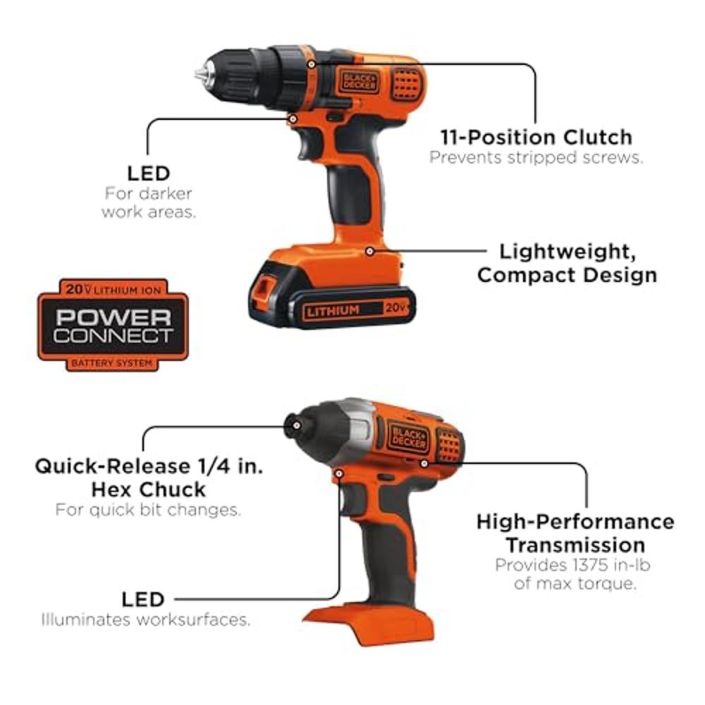 BLACK+DECKER LD120 20V MAX* POWERECONNECT Cordless Drill/Driver - O11