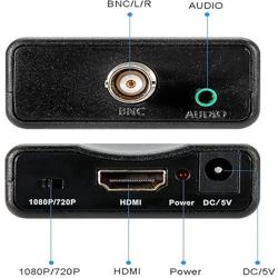 SAIZHUO BNC to HDMI Video Converter Box,BNC Adapter with Audio for Security Cameras DVRs Supports 720P/1080P Output