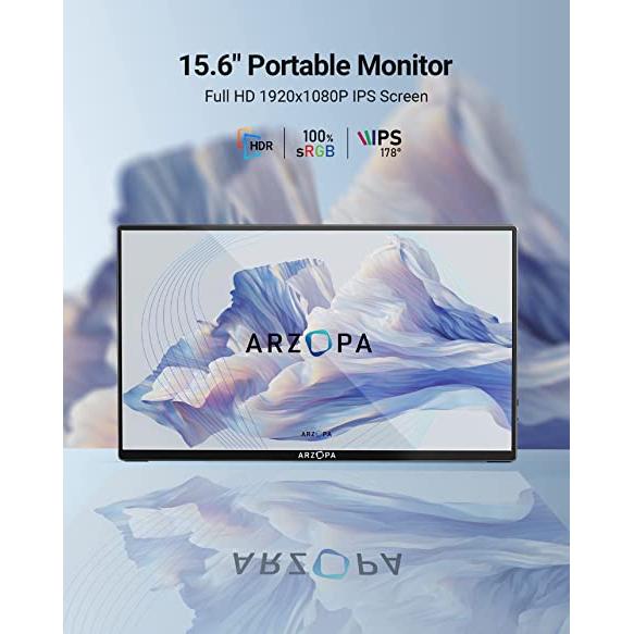 ARZOPA Monitor portátil, 15.6 pulgadas 1080P FHD monitor portátil USB C  HDMI pantalla de computadora HDR cuidado ocular pantalla externa con  cubierta inteligente para PC, Mac, teléfono, Xbox Switch : Electrónica 