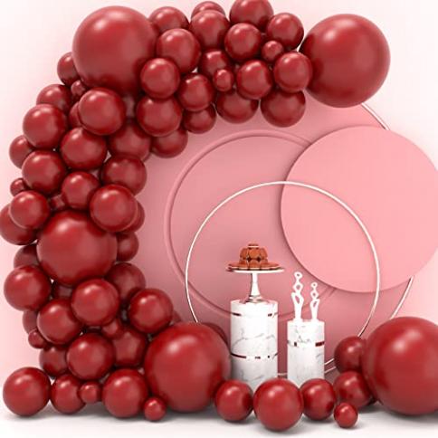 Kit de arco de guirnalda de globos rojos y rosados, globos rojos