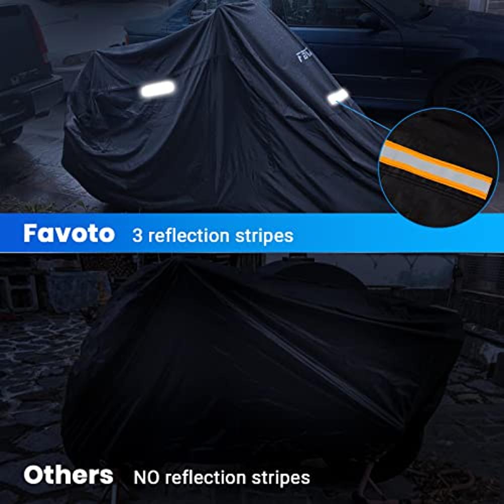 Favoto - Funda impermeable para motocicleta, universal, duradera,  reflectante, protección solar para cualquier temporada, con orificios de  seguridad y