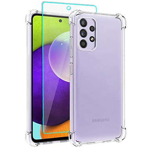 Funda para Samsung A52, Galaxy A52 5G con protector de pantalla, a prueba  de golpes, transparente, delgada, de silicona suave, funda protectora de  TPU para Samsung Galaxy A52 5G (transparente) : Precio