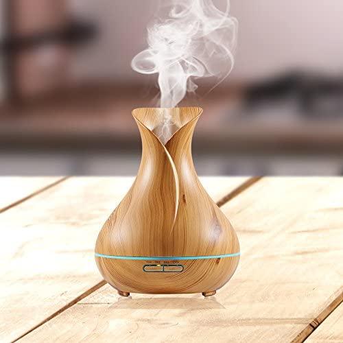 Difusor de aromas imitación madera con iluminación multicolor - H 20 MEDUSA